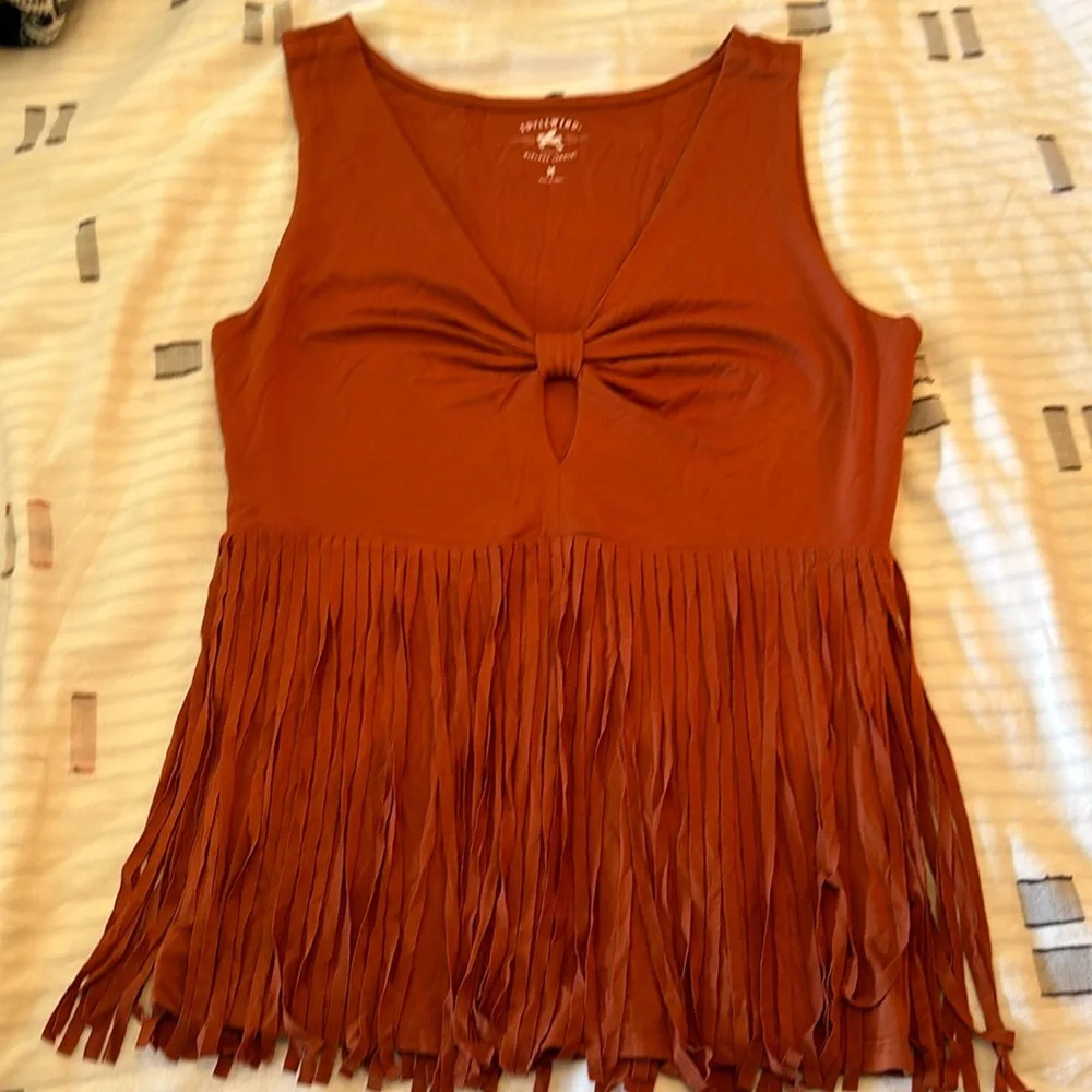 Idyllwind Women's Rust Fringe Top